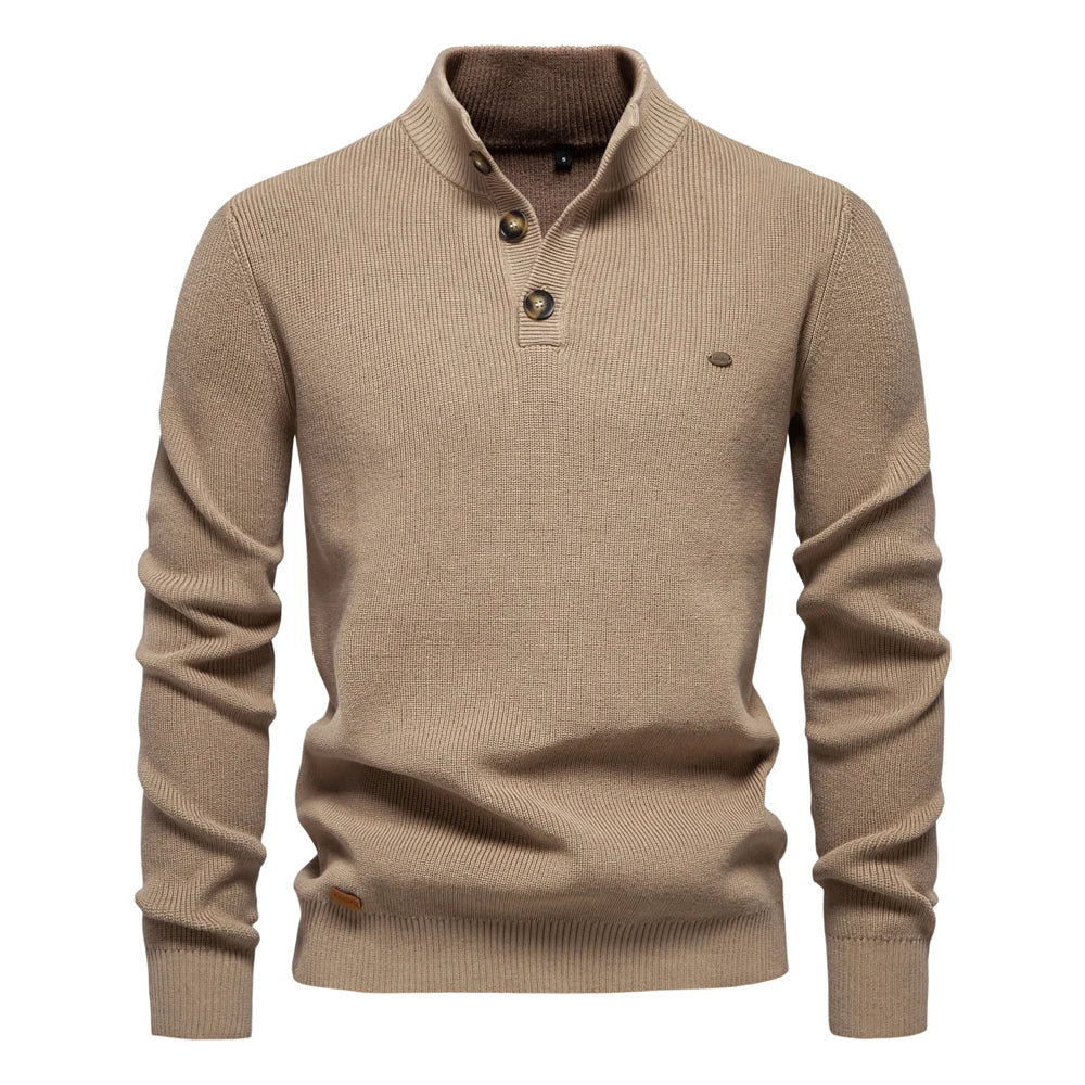 Heren trui met knoopdesign – stijlvol en comfortabel, perfect voor elke dag. Een moderne twist op een klassiek ontwerp voor een casual, modieuze uitstraling.