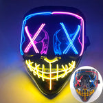 LED Halloween masker – draadloos lichtgevend party masker met meerdere stijlen en knipperende effecten, perfect voor Halloween, feestjes en cosplay voor kinderen en volwassenen.