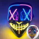LED Halloween masker – draadloos lichtgevend party masker met meerdere stijlen en knipperende effecten, perfect voor Halloween, feestjes en cosplay voor kinderen en volwassenen.