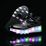 SparkRunners LED rolschaats sneakers voor kinderen – comfortabele en duurzame lichtgevende schoenen met kleurrijke LED-zolen, perfect voor buitenspelen en sportief plezier.