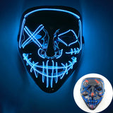 LED Halloween masker – draadloos lichtgevend party masker met meerdere stijlen en knipperende effecten, perfect voor Halloween, feestjes en cosplay voor kinderen en volwassenen.