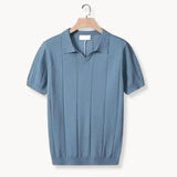Gebreide Polo met Korte Mouwen en Ribstructuur