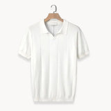 Gebreide Polo met Korte Mouwen en Ribstructuur