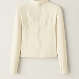 Elegante Getailleerde Top met Hoge Hals en Rits