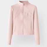 Elegante Getailleerde Top met Hoge Hals en Rits