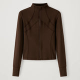 Elegante Getailleerde Top met Hoge Hals en Rits