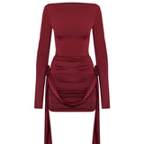 Asymmetrische Mini Jurk met Plooidetails