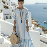 Dames Tweedelige Set met Vest en Geplooide Maxi Jurk