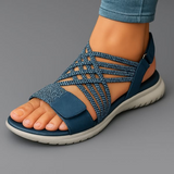 Dames Sandalen met Gekruiste Elastische Bandjes