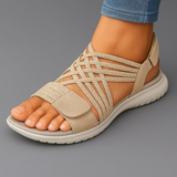 Dames Sandalen met Gekruiste Elastische Bandjes