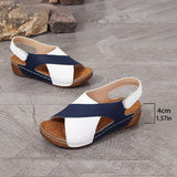 Dames Sandalen met Kruisbanden en Sleehak