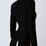 Dames Tweekleurige Jumpsuit met Lange Mouwen