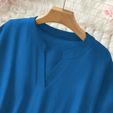 Dames Tuniek Blouse met V-hals en Halve Rits