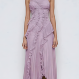 Dames Asymmetrische Maxi Jurk met Ruches