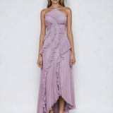 Dames Asymmetrische Maxi Jurk met Ruches