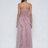 Dames Asymmetrische Maxi Jurk met Ruches
