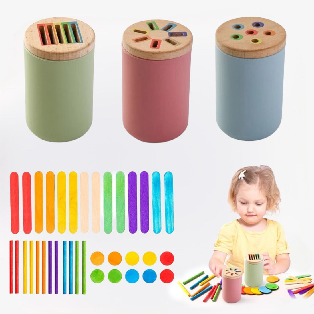 Montessori silicone sorteerspel – sensorisch educatief speelgoed, duurzaam en veilig materiaal, bevordert kleur-, vormherkenning en fijne motoriek bij kinderen.