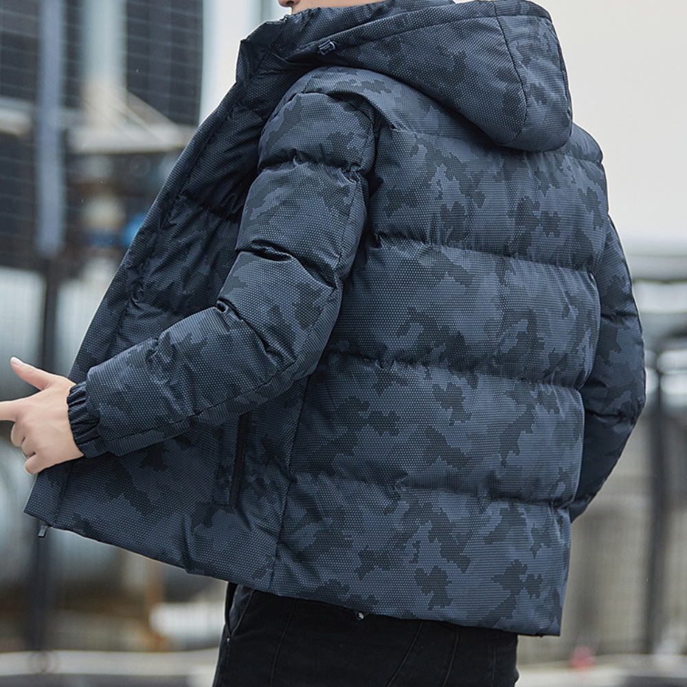 JOSE casual winterjas voor heren – warme gevoerde jas met capuchon en ritssluiting, ideaal voor koude dagen met een stijlvolle uitstraling.