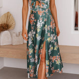 Dames Midi Jurk met Bloemenprint en Spaghettibandjes