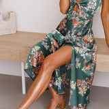 Dames Midi Jurk met Bloemenprint en Spaghettibandjes