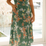 Dames Midi Jurk met Bloemenprint en Spaghettibandjes