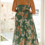 Dames Midi Jurk met Bloemenprint en Spaghettibandjes