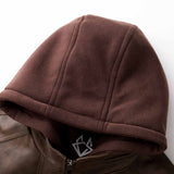 Leren look jas voor heren met afneembare capuchon