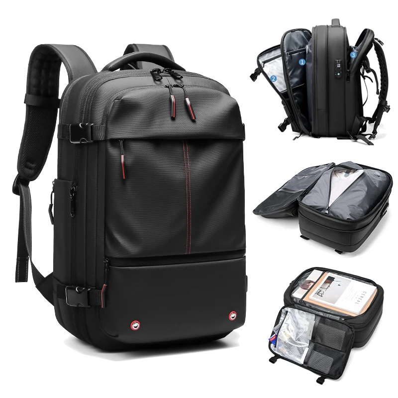 Voyager - Reisrugzak 60L – lichtgewicht en waterdichte rugzak met TSA-cijferslot, ruime inhoud en comfortabele pasvorm, ideaal voor reizen en avontuurlijke trips.