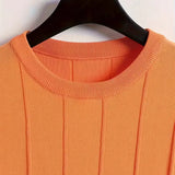 Heren Geribbeld T-Shirt Slim Fit met Korte Mouwen