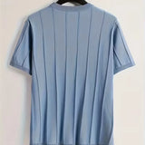 Heren Geribbeld T-Shirt Slim Fit met Korte Mouwen