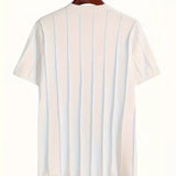 Heren Geribbeld T-Shirt Slim Fit met Korte Mouwen