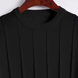 Heren Geribbeld T-Shirt Slim Fit met Korte Mouwen