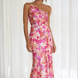 Dames Midi Jurk met Bloemenprint en Spaghettibandjes