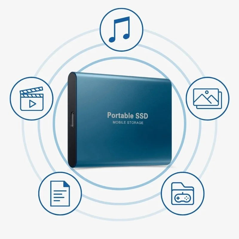 UltraDrive Externe SSD – Supersnelle en betrouwbare opslagoplossing in capaciteiten van 16TB, 8TB, 4TB, 2TB en 1TB, ideaal voor grote bestanden en snelle gegevensoverdracht.