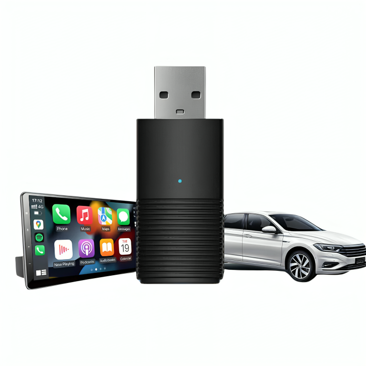 Apple/Android CarPlay apparaat – draadloze directe Bluetooth-verbinding voor handsfree bellen, navigatie en muziek in de auto, compatibel met iOS en Android systemen.