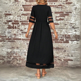 Elegante Maxi Jurk met Driekwart Mouwen