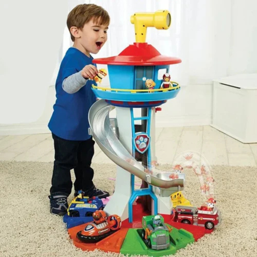 Paw Patrol Speel Toren met voertuigen – kleurrijke speelgoedset voor kinderen met toren, pups en voertuigen, perfect voor avontuurlijk rollenspel.