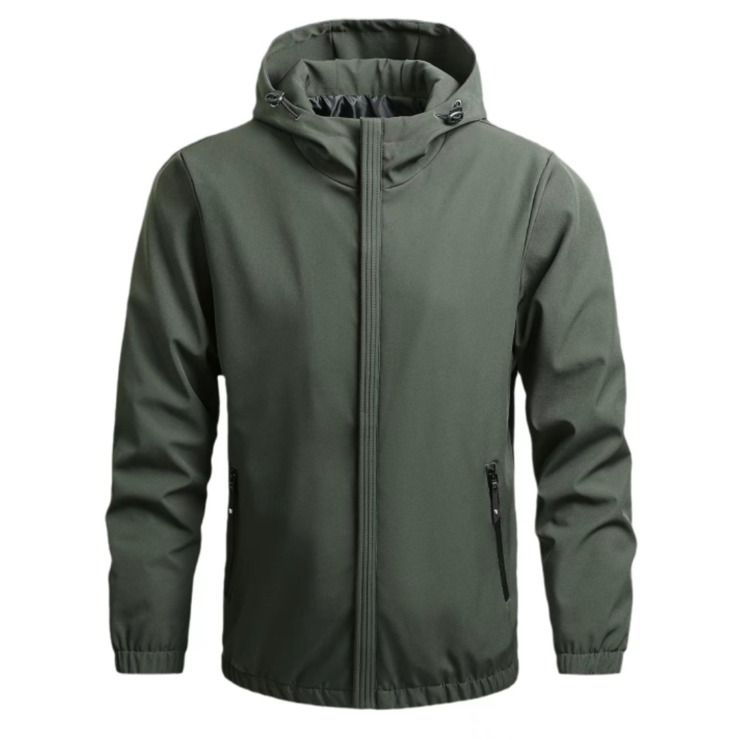 Heren windjack met capuchon in diverse kleuren – lichtgewicht, waterafstotend materiaal en comfortabele, sportieve pasvorm.