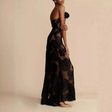 Straploze Maxi Jurk met Bloemappliqués