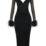 Elegante Bodycon Maxi Jurk