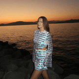 Mini Jurk met Pailletten en Uitsnede