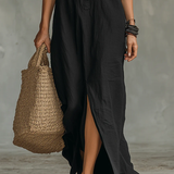 Dames Maxi Blousejurk met Kraag en Lange Mouwen