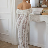 Dames Gehaakte Maxi Jurk met Open Rug