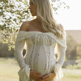 Dames Gehaakte Maxi Jurk met Open Rug