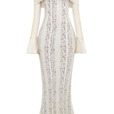 Dames Gehaakte Maxi Jurk met Open Rug