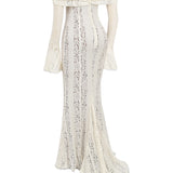 Dames Gehaakte Maxi Jurk met Open Rug