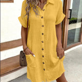 Casual Blouse Jurk met Knopen