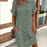 Casual Blouse Jurk met Knopen