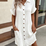 Casual Blouse Jurk met Knopen