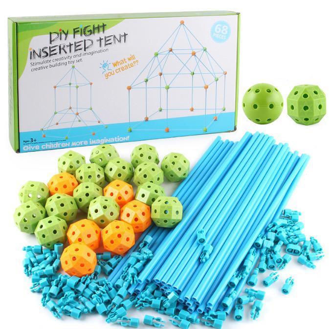 Build-a-Tent speel- & bouwkit voor kleuters – kleurrijk en duurzaam speelgoed dat creatief bouwen, fantasierijk spel en motorische vaardigheden stimuleert.